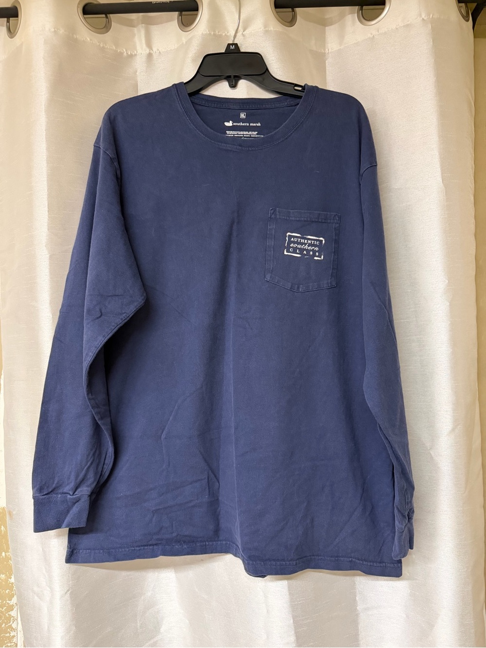 Southern Marsh Navy Long-Sleeve Pocket Tee